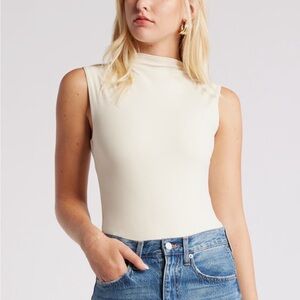 Open Edit Funnel Neck Double Layer Bodysuit